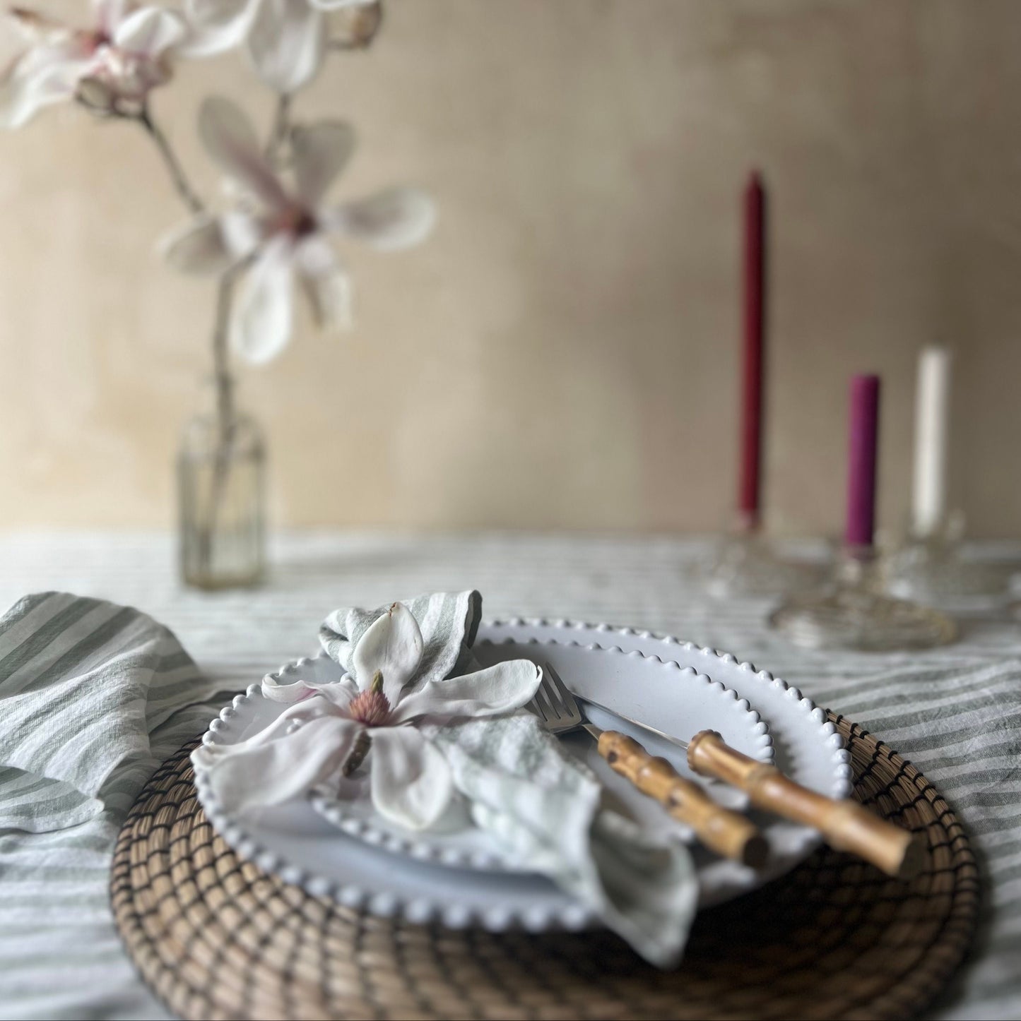 Large Linen Tablecloth - Wimbledon