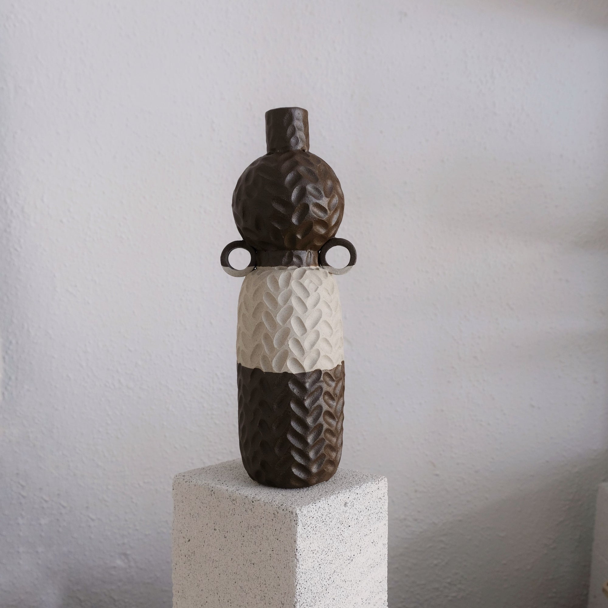 Alma-May - Carved Stoneware Vase - Magdalena Clay