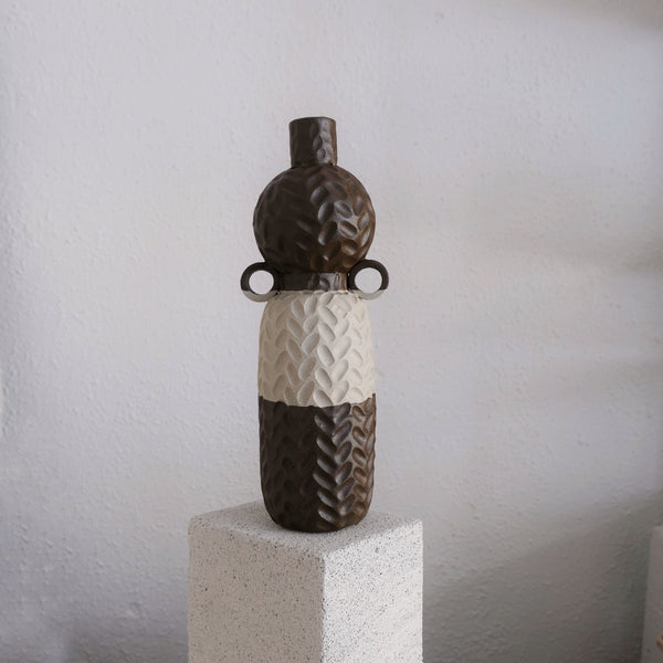 Alma-May - Carved Stoneware Vase - Magdalena Clay