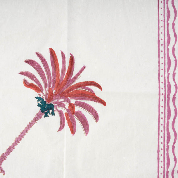 Hand-Printed Cotton Napkins - Palm Set of 4