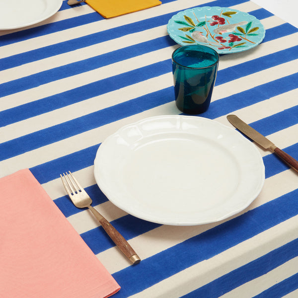 Cotton Cloth Nizam Stripes Blue Natural