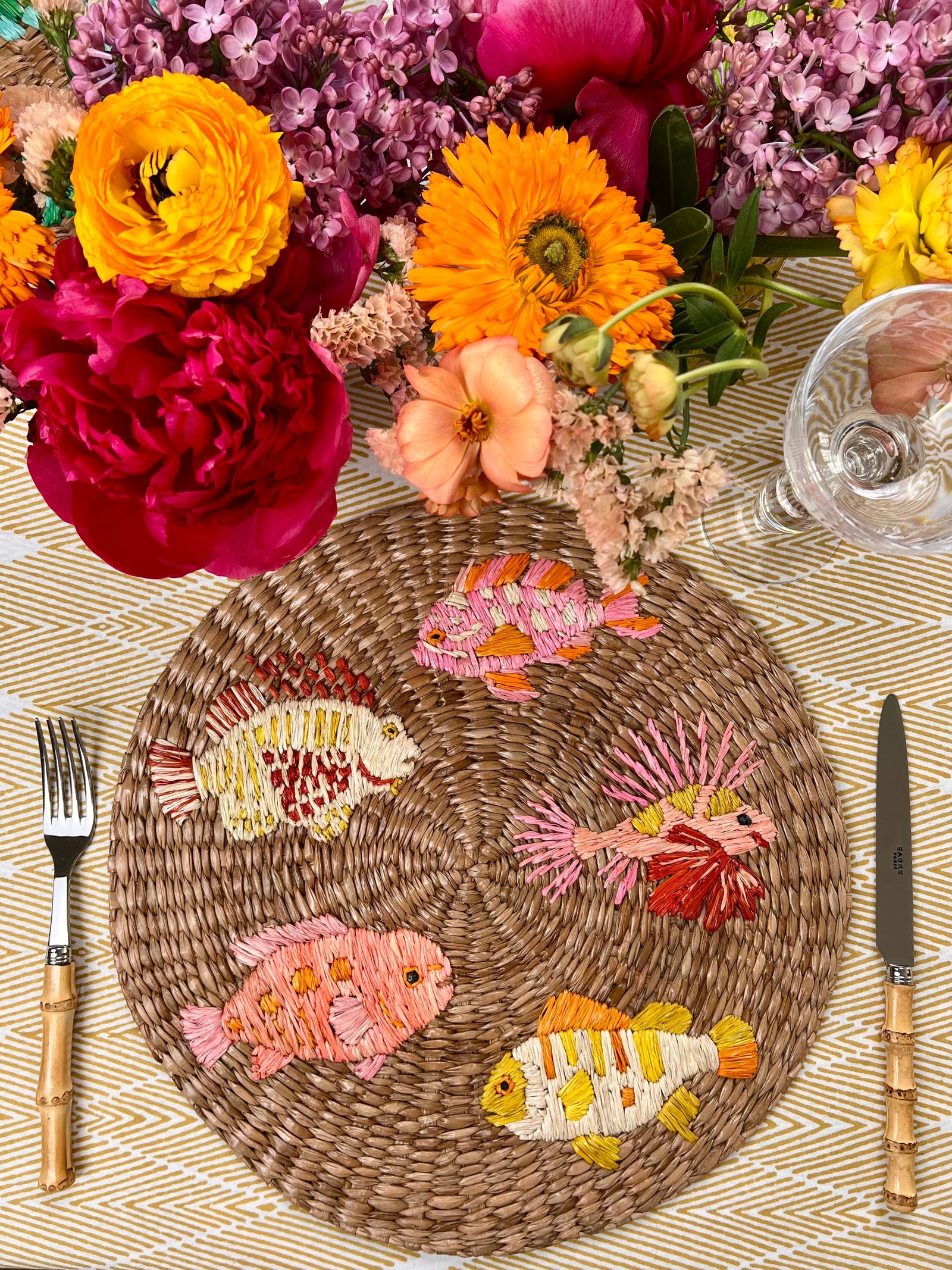 ’The Raffia Placemat’ - Pink Fish (pair)