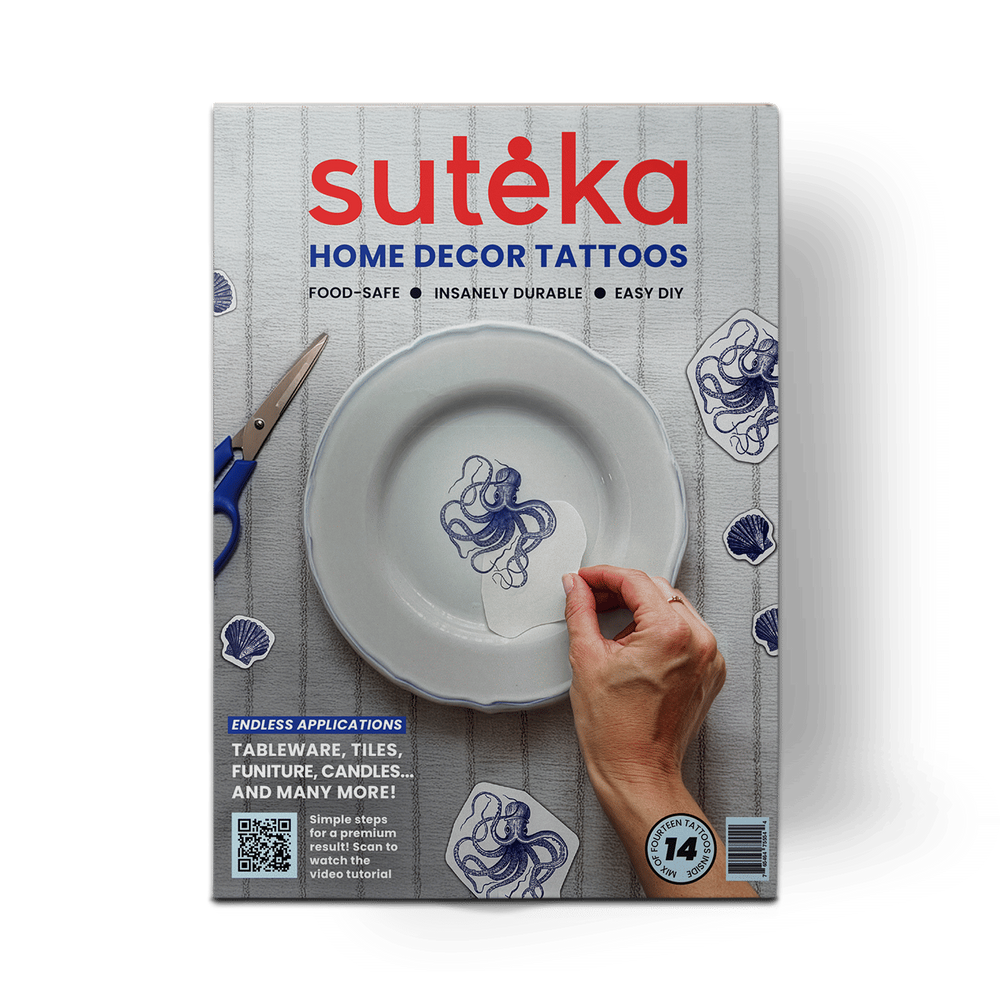 Vintage Ink Octopus DIY Plate Sticker Decoration
