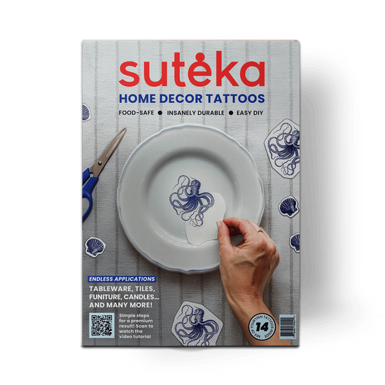 Vintage Ink Octopus DIY Plate Sticker Decoration