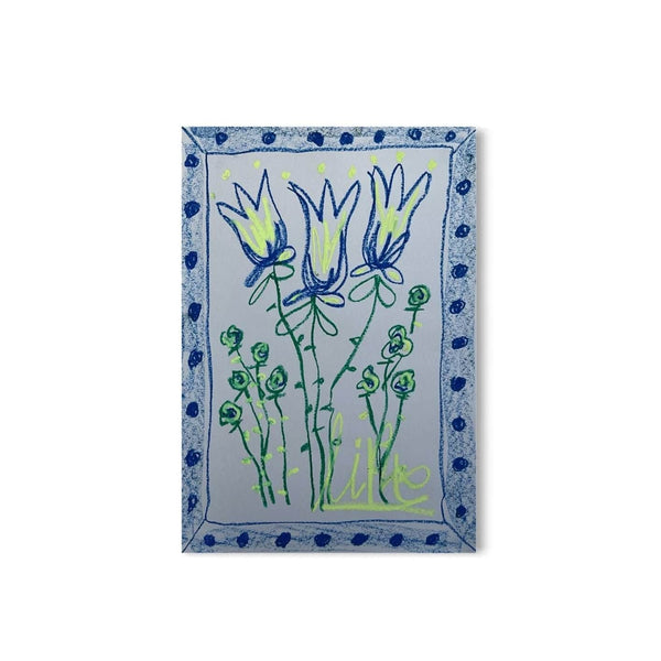 Light Green & Blue Floral | Original Painting A3
