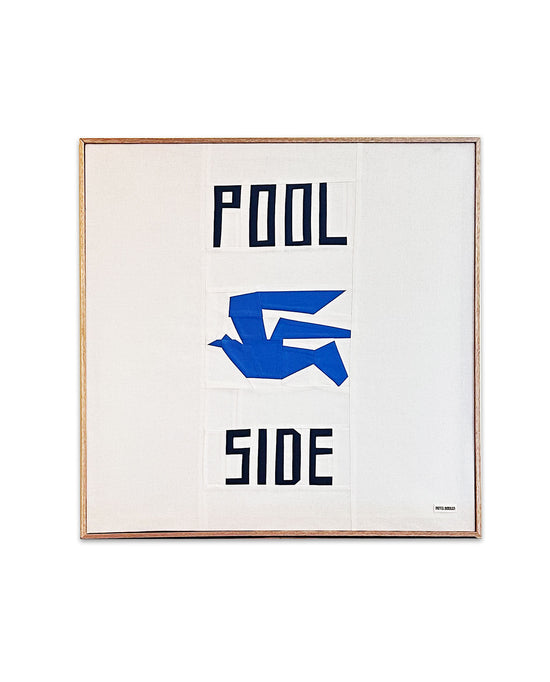 Poolside Original Quilted Artwork in Handmade Frame