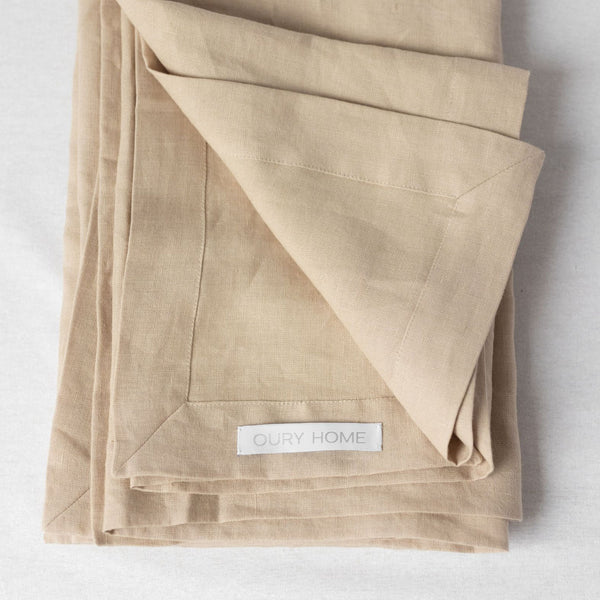 Beige Linen Tablecloth