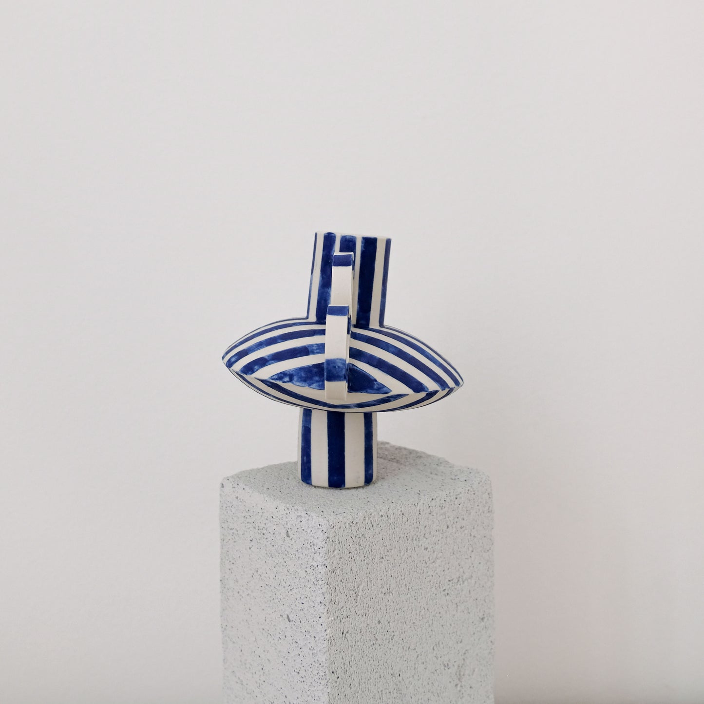 Small Zebrino - Dark Blue Matte - Porcelain Vase