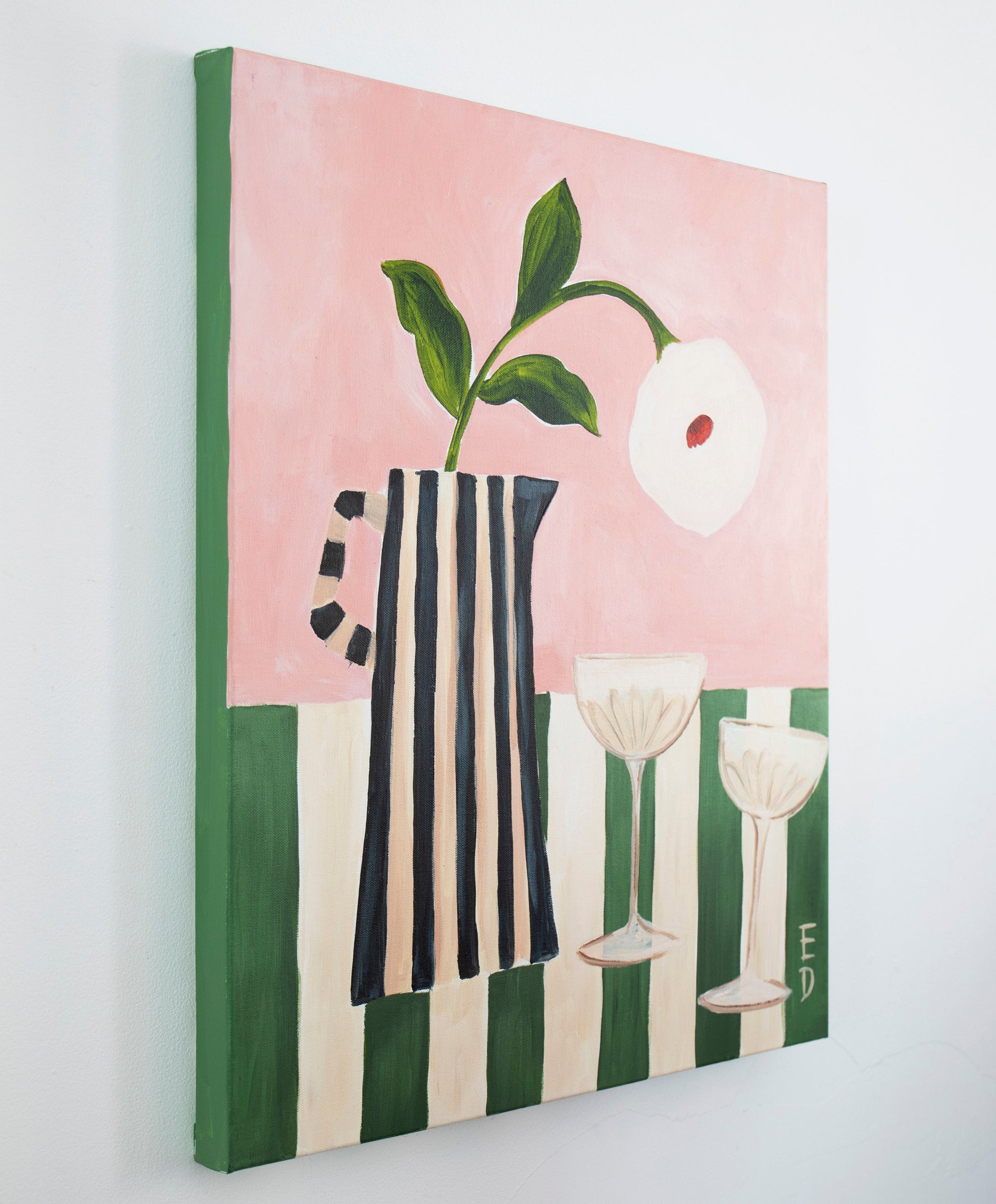 Saucers of Champagne Acrylic Painting