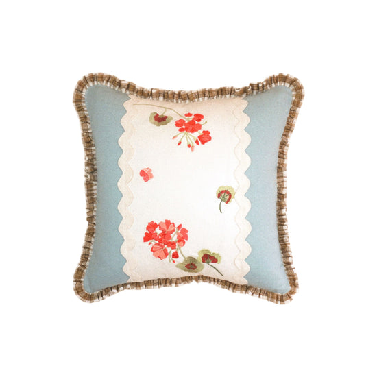 Geranium Patchwork Linen Cushion