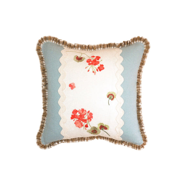 Geranium Patchwork Linen Cushion