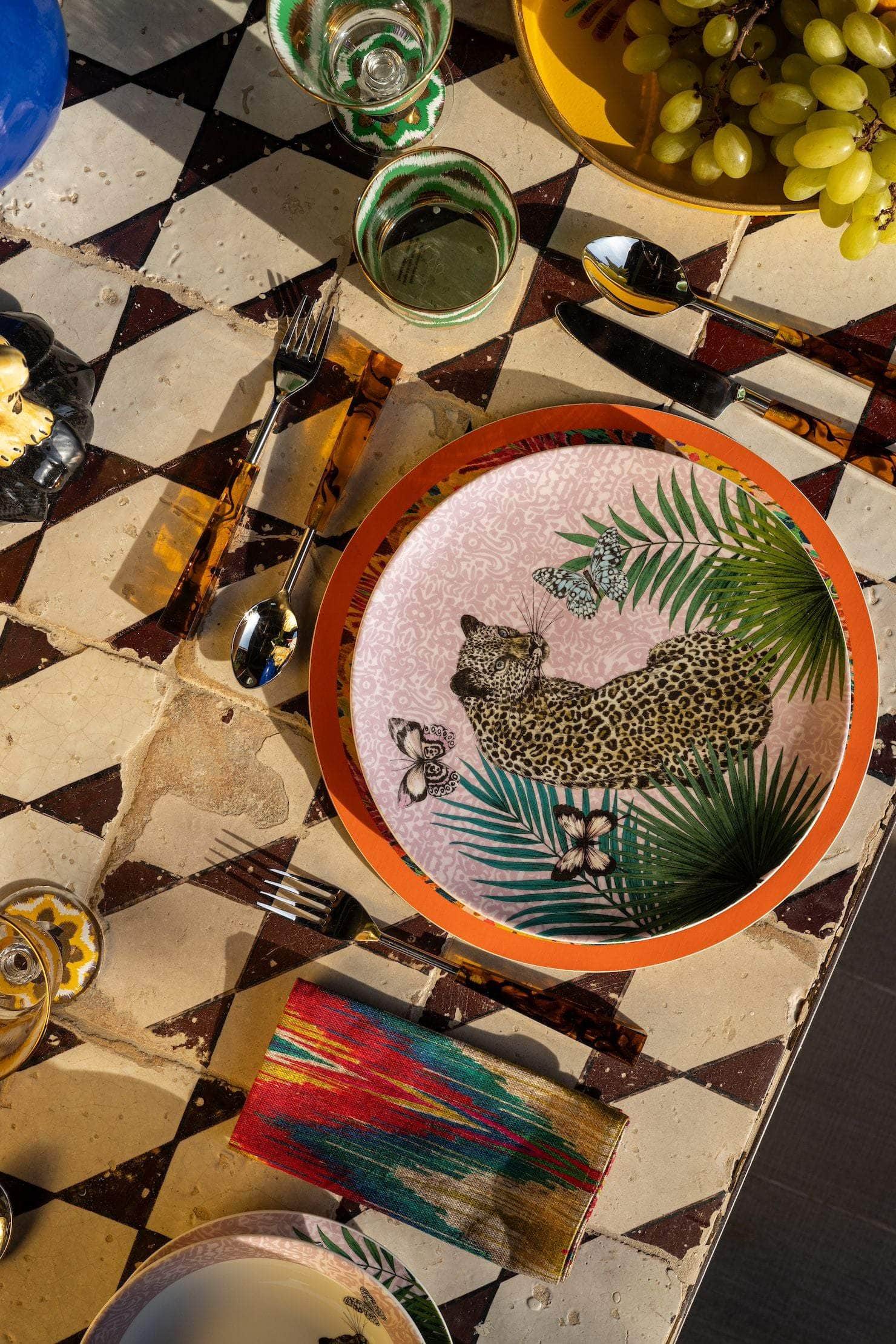 Les Ottomans x Matthew Williamson Porcelain Plate - Pink Leopard