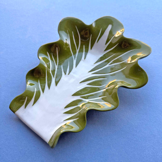Radicchio Leaf Spoon Rest - Light Green