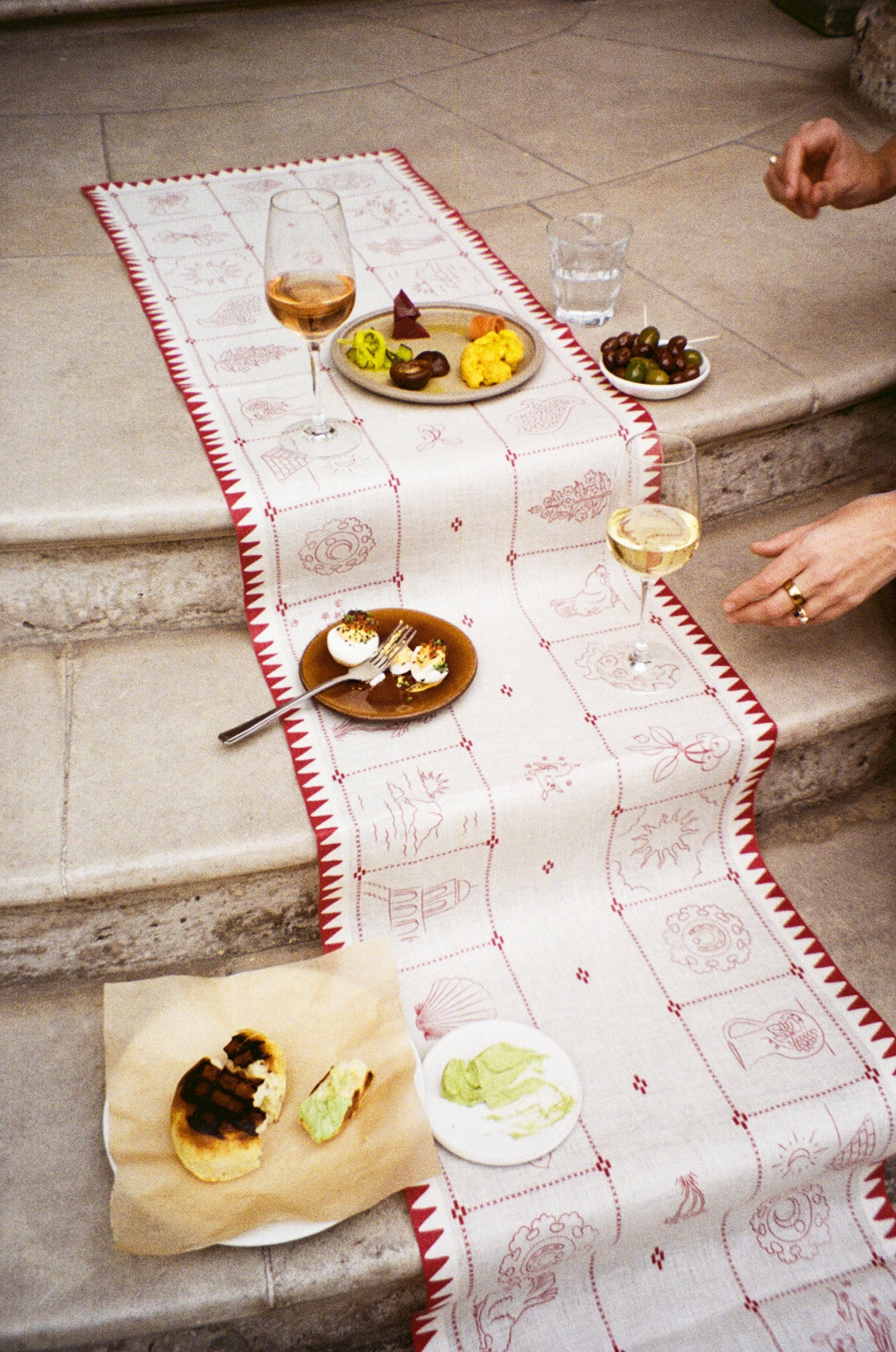 Redwork Table Runner in Red