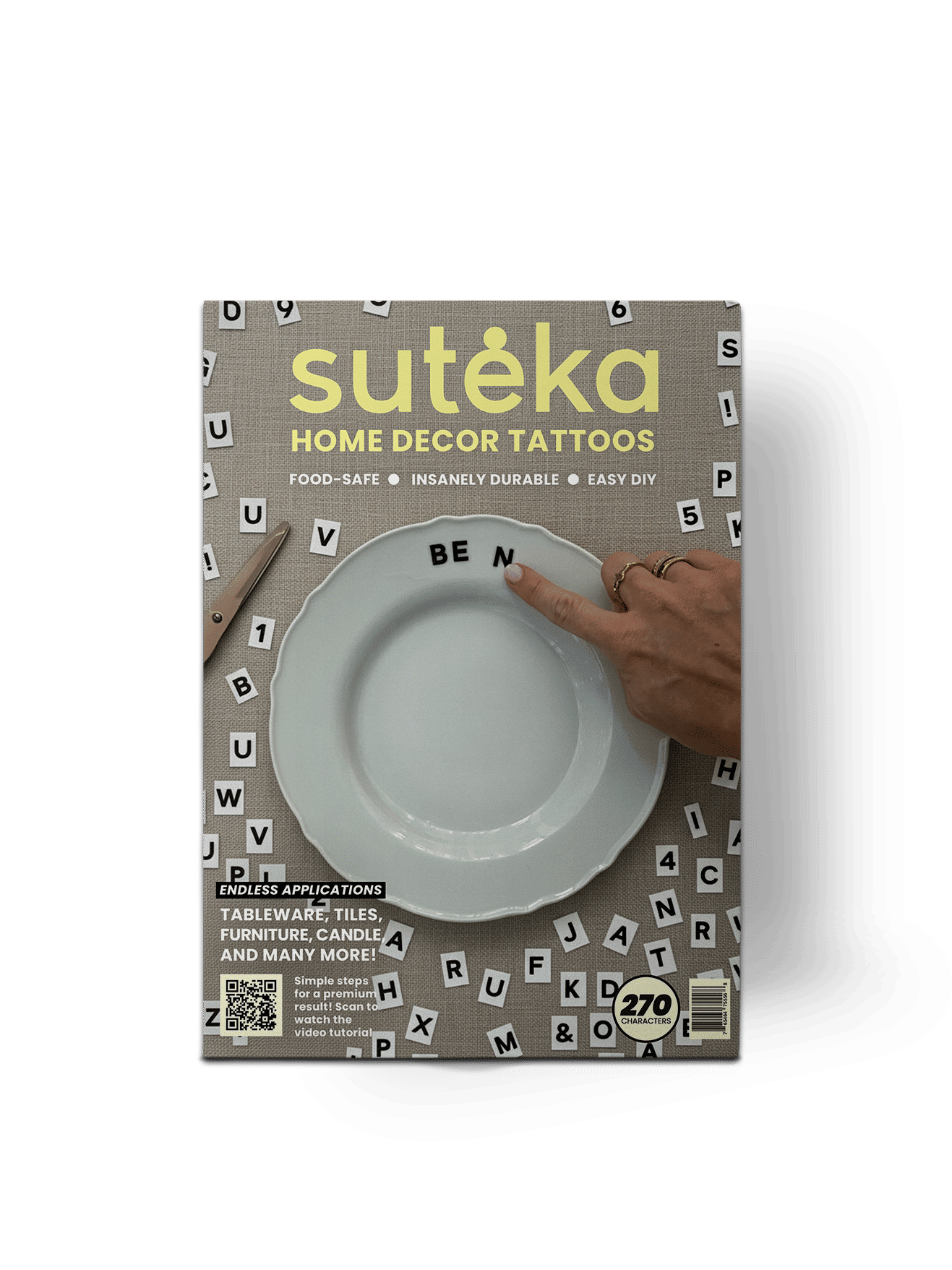 Alphabet Type DIY Plate Sticker Decoration