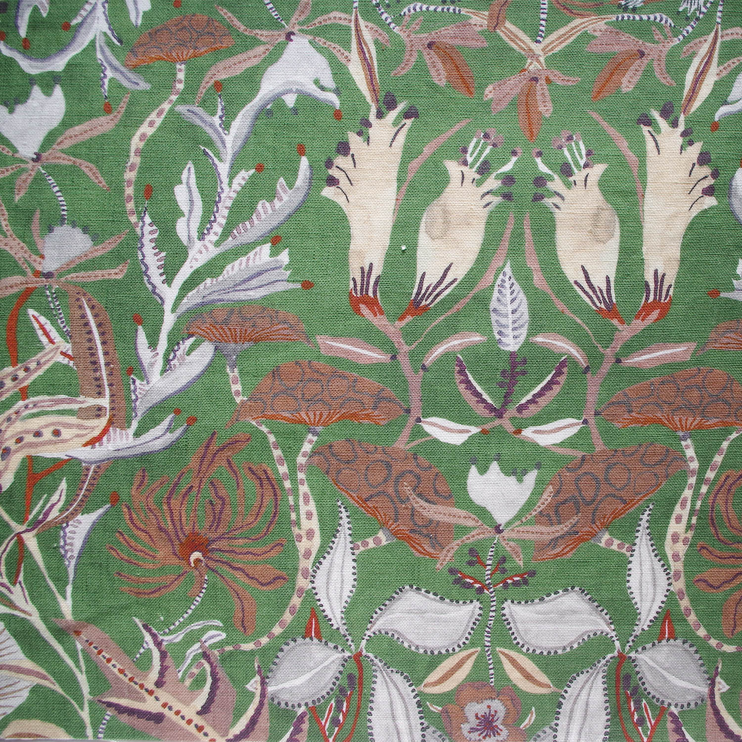 Printed Woodland Forest Fabric- Green