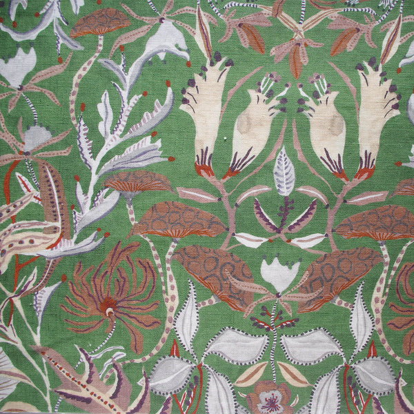 Printed Woodland Forest Fabric- Green