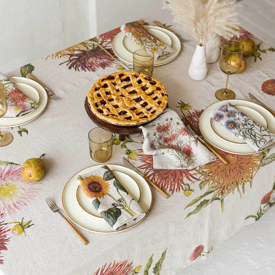 Linen Napkins COUNTRY FLOWERS Set of 6