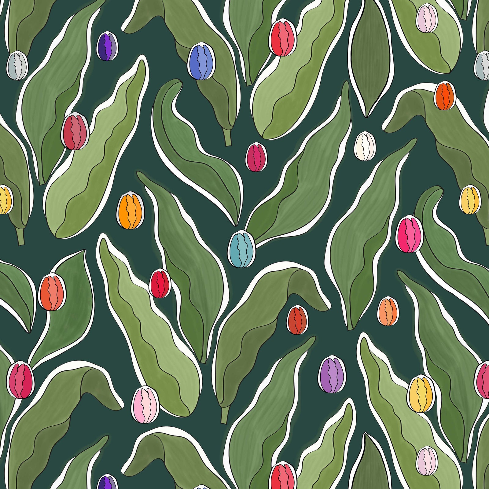 Tulips Festival Wallpaper - Green