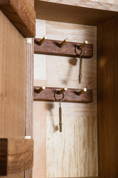 Brown Oak Key Cabinet