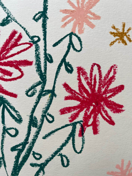 Red & Pink Floral | Original Painting A3