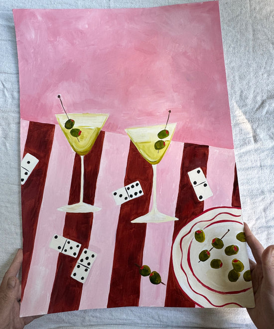 Dirty Dominos – Martini’s and Dominoes Still Life Print.