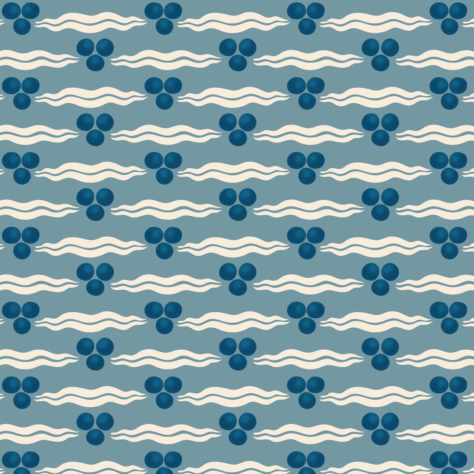 Chintamani Wallpaper - Antique Blue