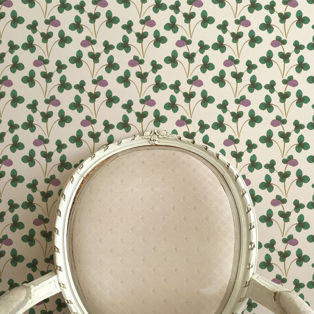 Chintz Constance Wallpaper - Green and Lilac