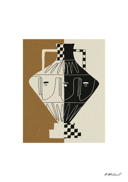 Cartoon People Vase I' Print