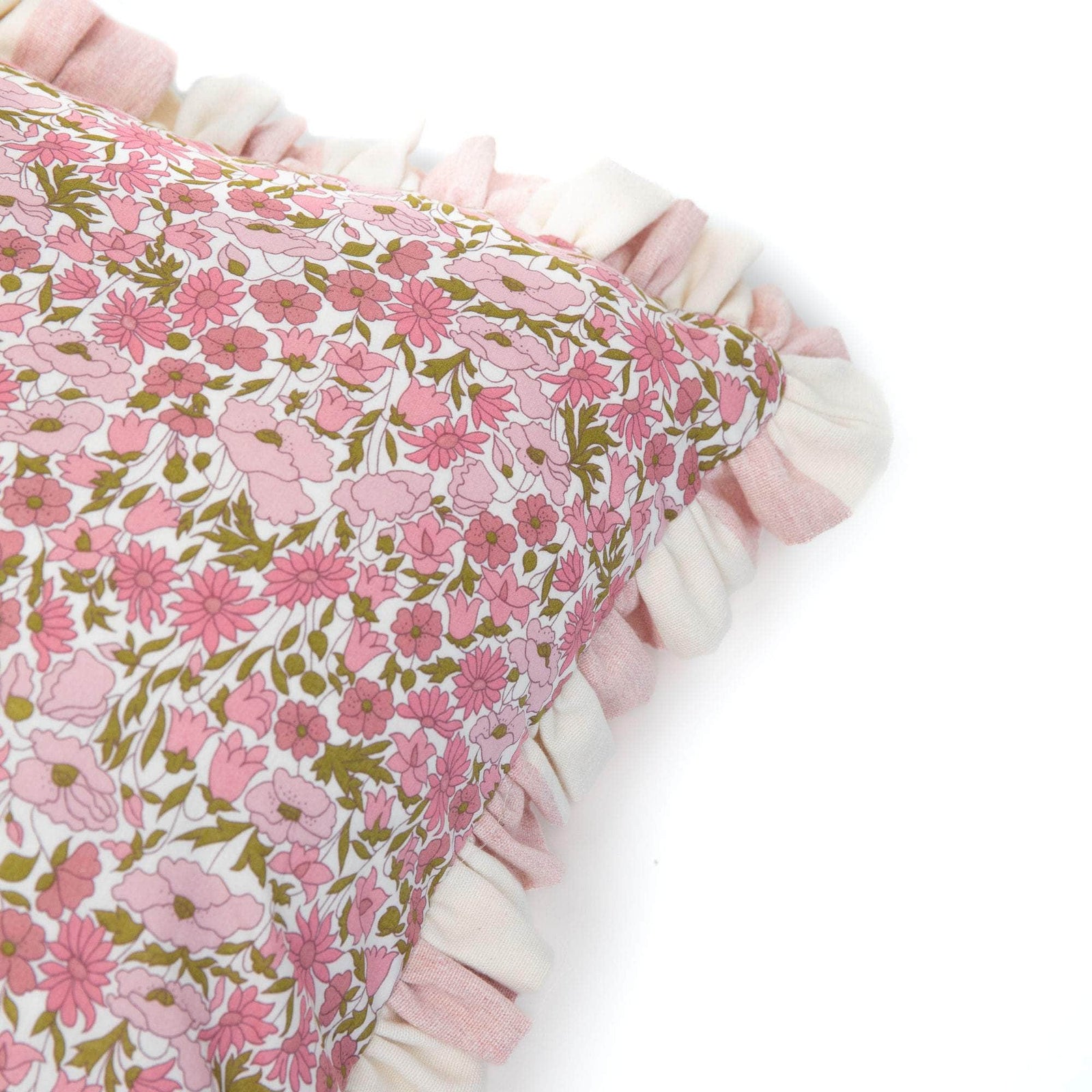 Cushion made from Liberty fabric 'Poppy and Daisy Pink'