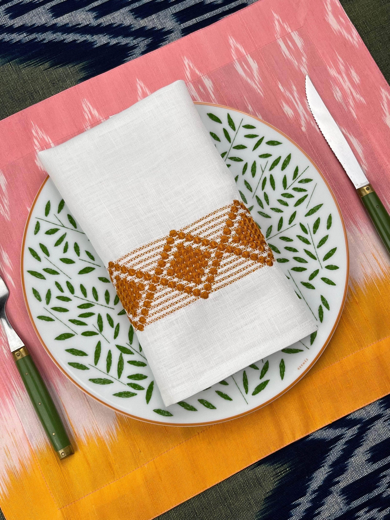 Raw Silk Placemats - Vintage Ikat