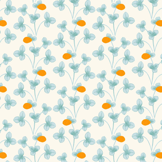 Chintz Constance Wallpaper - Light Blue and Marigold