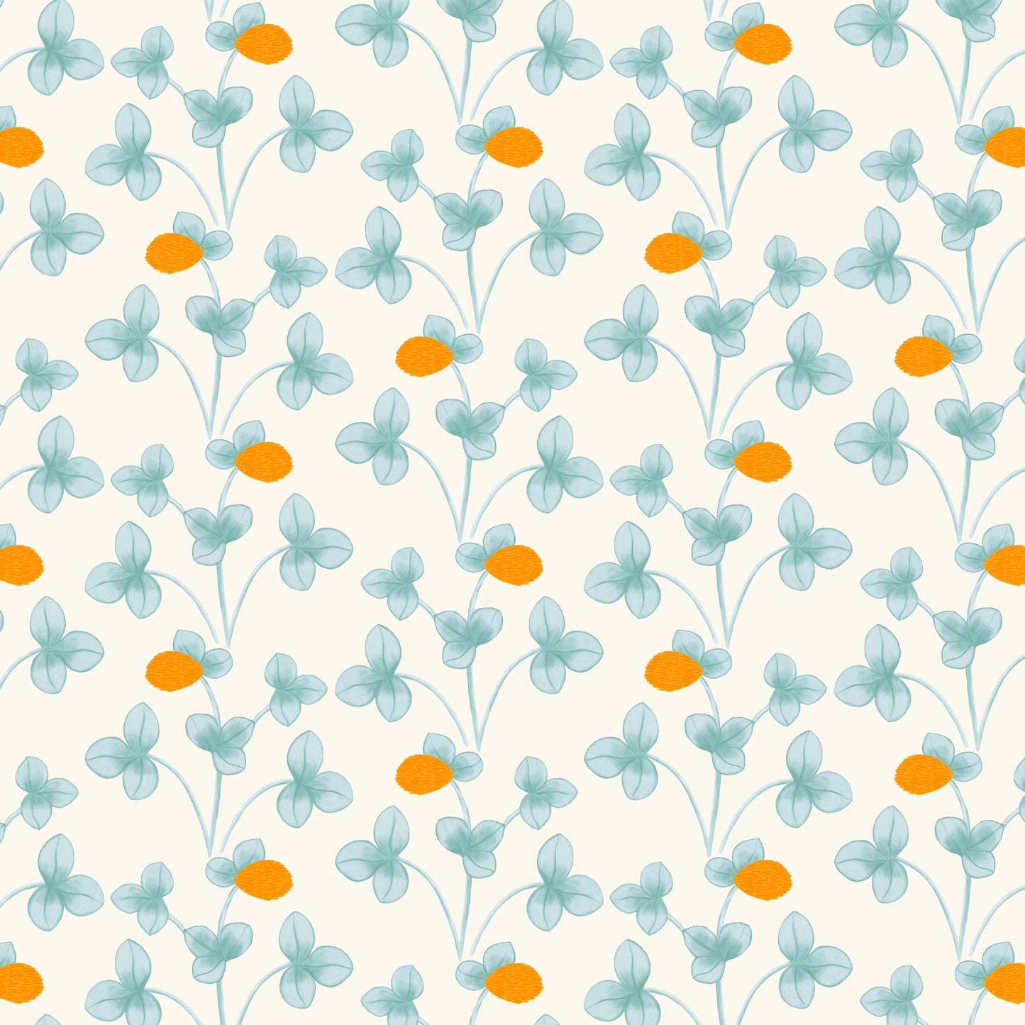 Chintz Constance Wallpaper - Light Blue and Marigold