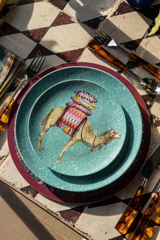 Les Ottomans x Matthew Williamson Porcelain Plate - Blue Camel