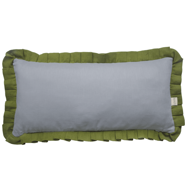 Printed Little Leaves Frill Cushion