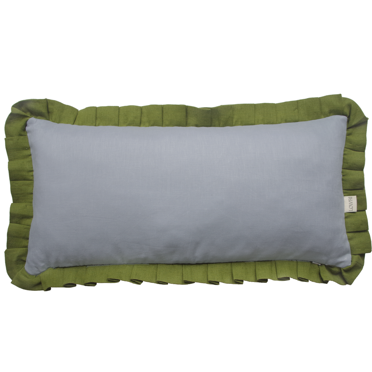 Printed Little Leaves Frill Cushion