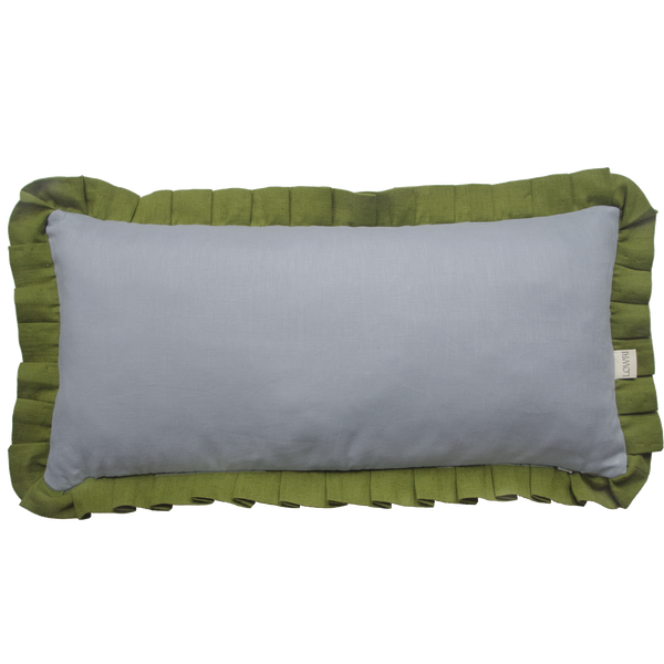 Printed Little Leaves Frill Cushion