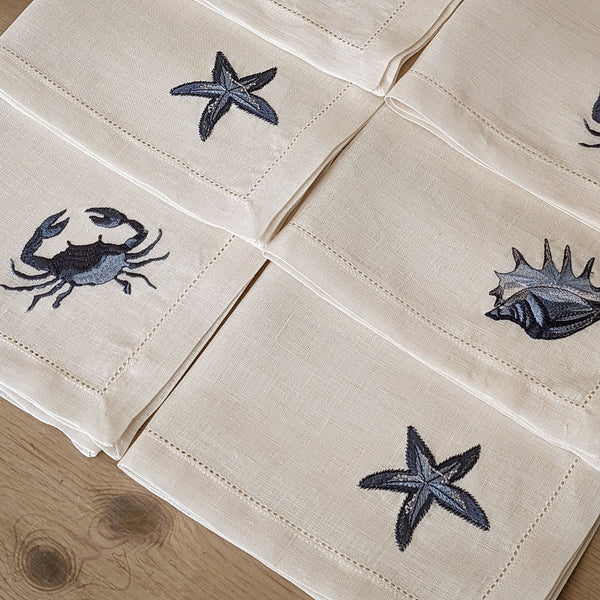 Marine - Seaside Embroidery Table Napkins (set of 6)