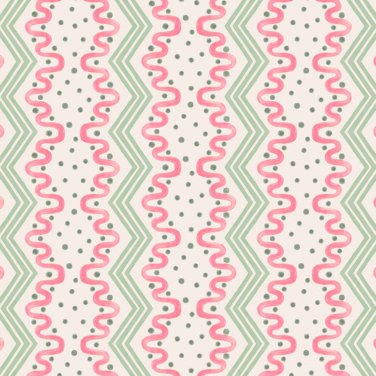 Madame Ziggle Wallpaper - Pink and Green
