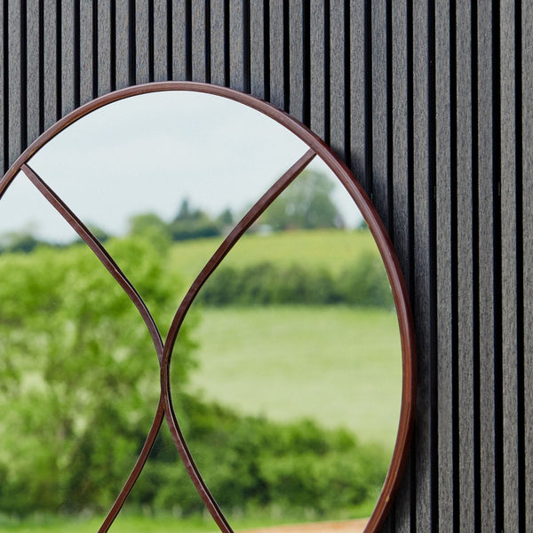Circular Outdoor Mirror Natural Rust