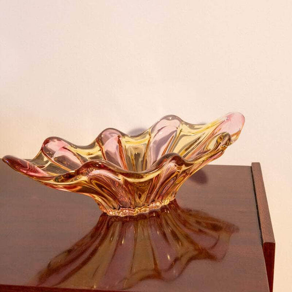 Vintage Striped Bohemian Glass Bowl