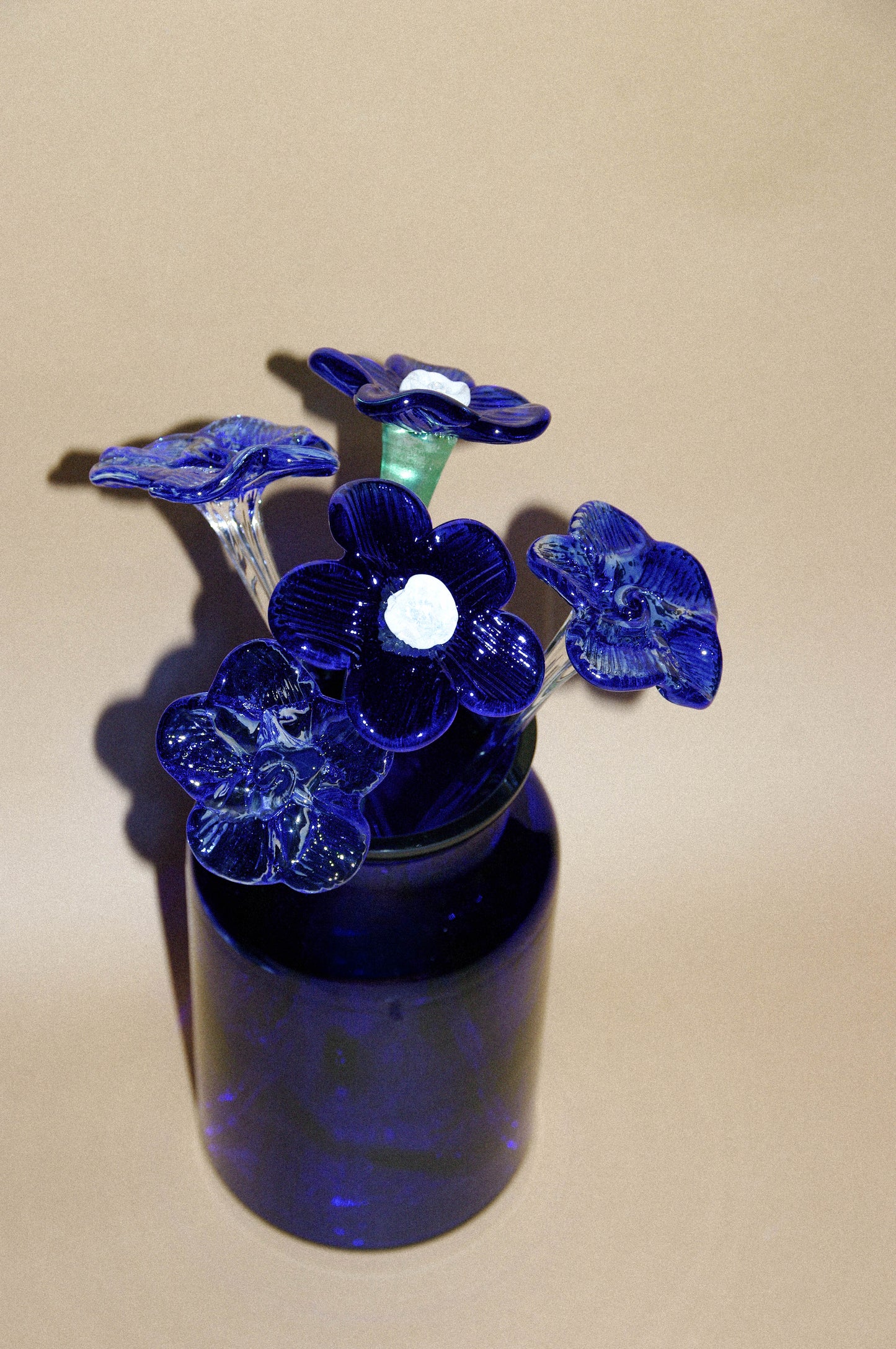 Mouth-Blown Crystal Flower Bouquet