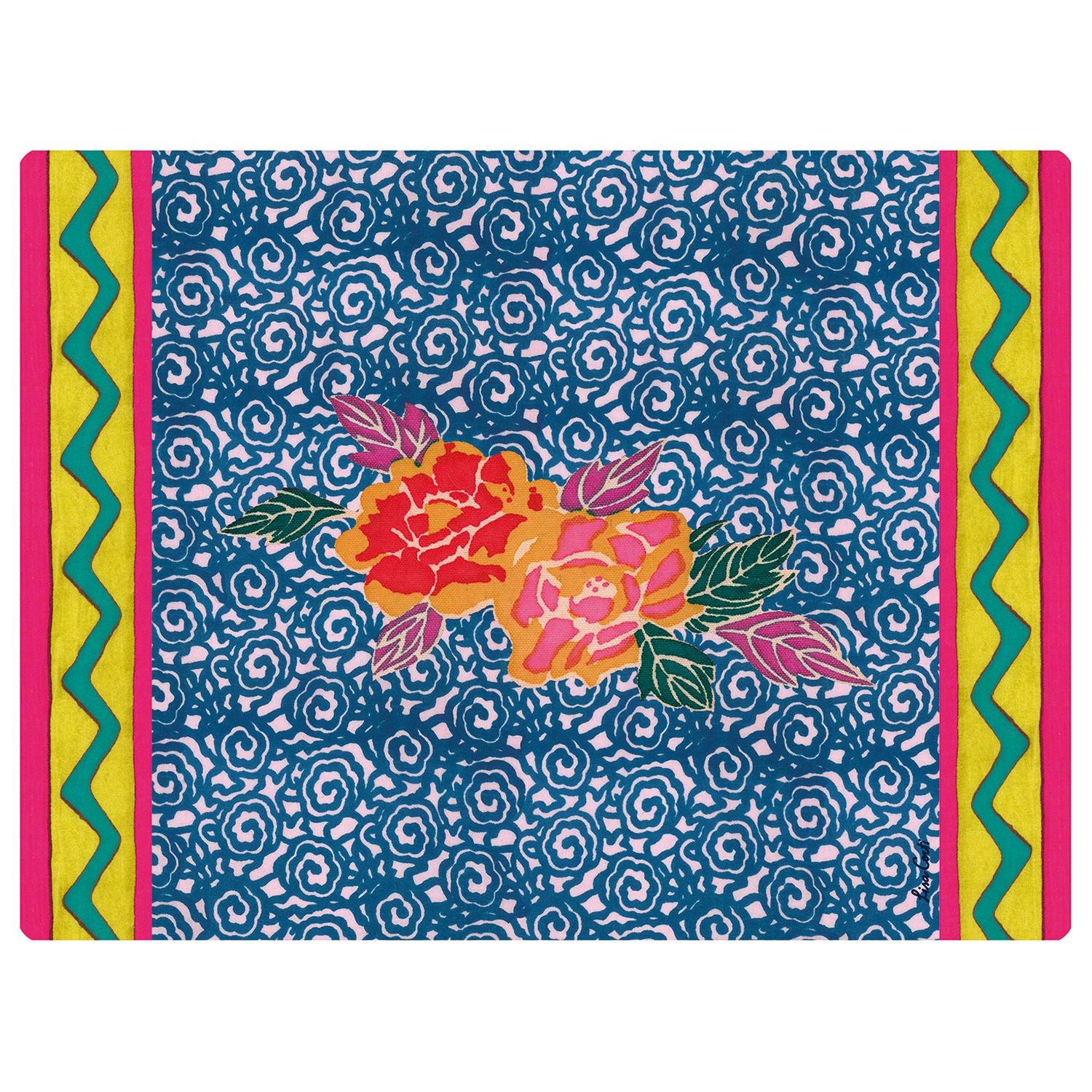 Masonite Placemat Small Spiral Royal Blue