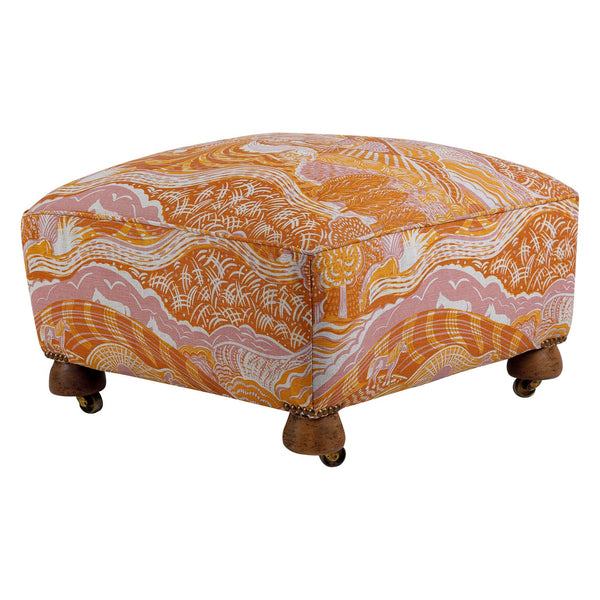 Edwardian Pouffe in The Plough Ethel Pink and Harvest Gold