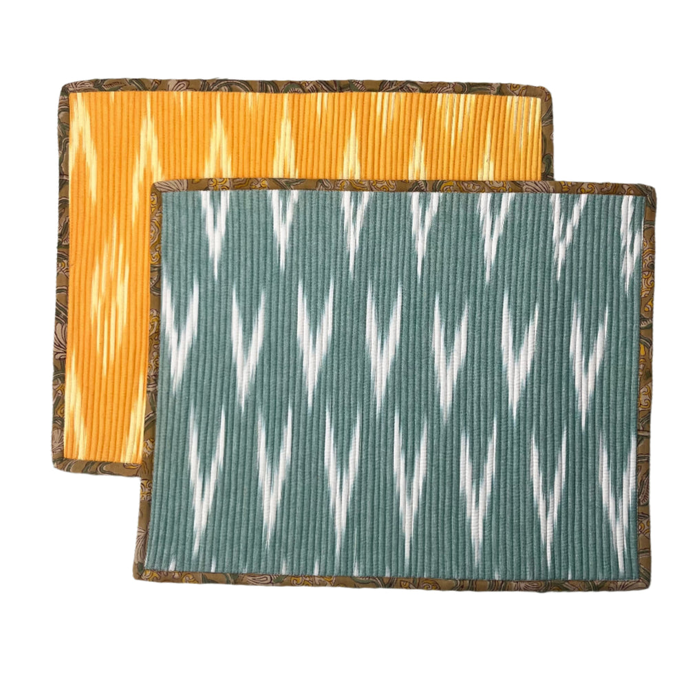 The Breakfast Ikat Placemat - Duckegg & Yellow