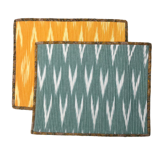 The Breakfast Ikat Placemat - Duckegg & Yellow