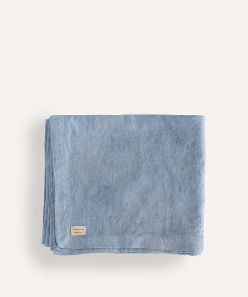Linen Throw in Blue
