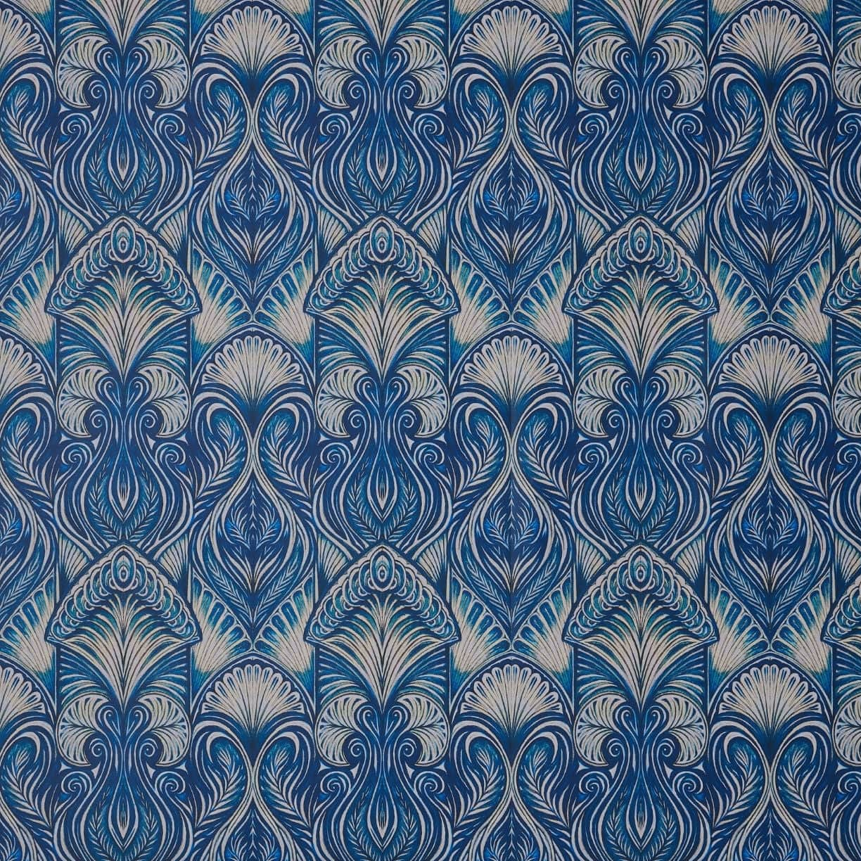 Hortia Prussian Blue Wallpaper