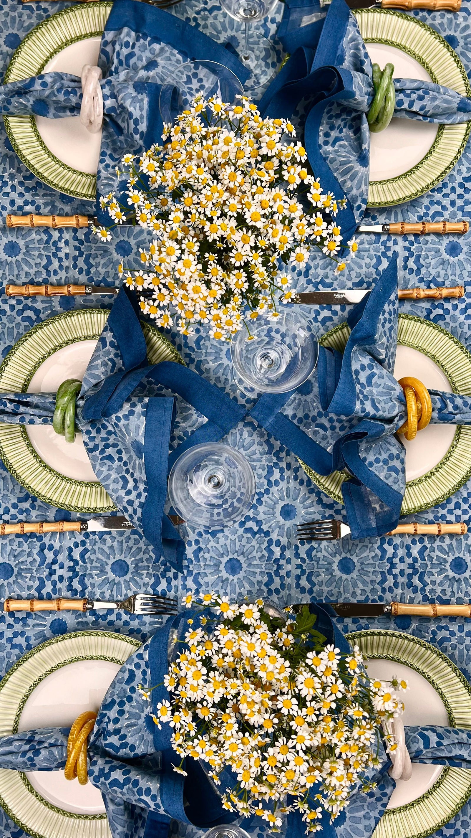 ‘The Kaleidoscope’ Tablecloth - Light Indigo