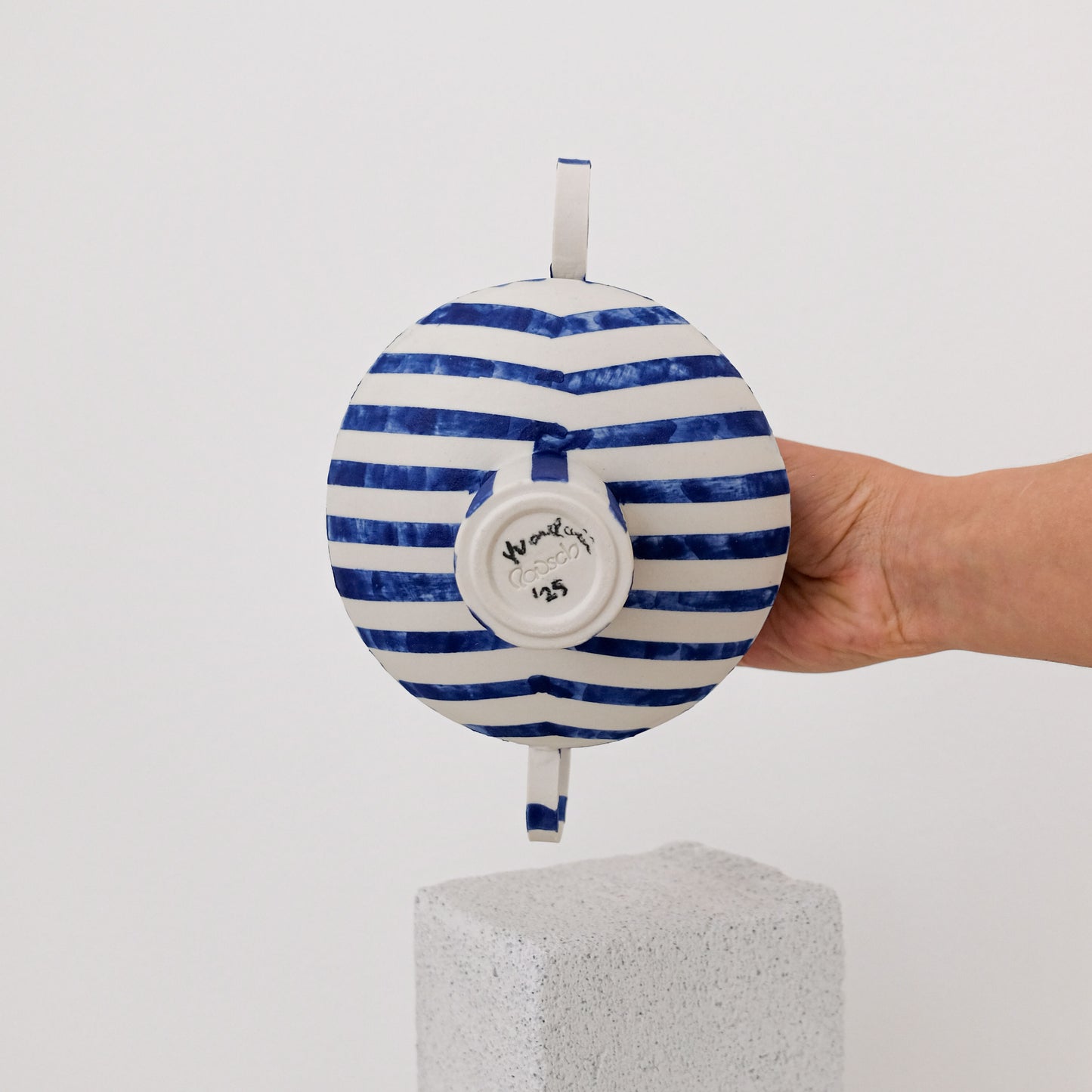 Small Zebrino - Dark Blue Matte - Porcelain Vase